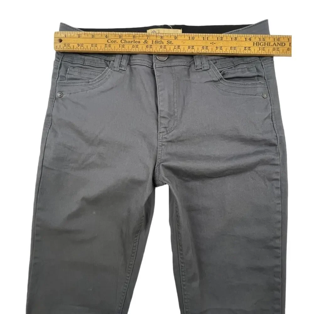 Democracy Womens Pants 8 Gray Mid-Rise Ab Technology Freedom Ankle Skimmer